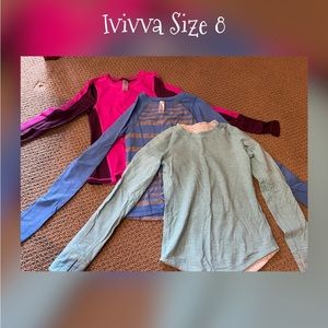 3 long-sleeve Ivivva shirts